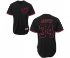 Washington Nationals #34 Bryce Harper Replica Black Fashion Baseball Jersey