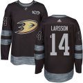 Anaheim Ducks #14 Jacob Larsson Authentic Black 1917-2017 100th Anniversary NHL Jersey