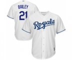 Kansas City Royals #21 Homer Bailey Replica White Home Cool Base Baseball Jersey