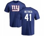 New York Giants #41 Antoine Bethea Royal Blue Name & Number Logo T-Shirt