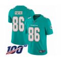 Miami Dolphins #86 Mike Gesicki Aqua Green Team Color Vapor Untouchable Limited Player 100th Season Football Jersey
