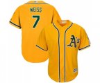 Oakland Athletics #7 Walt Weiss Replica Gold Alternate 2 Cool Base Baseball Jersey