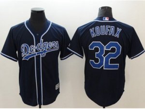 Los Angeles Dodgers #32 Sandy Koufax Navy Blue New Cool Base Stitched Baseball Jersey