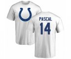 Indianapolis Colts #14 Zach Pascal White Name & Number Logo T-Shirt