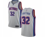Detroit Pistons #32 Christian Laettner Swingman Silver Basketball Jersey Statement Edition