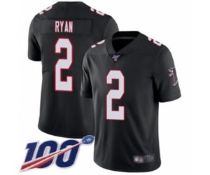Atlanta Falcons #2 Matt Ryan Black Alternate Vapor Untouchable Limited Player 100th Season Football Jersey