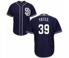 San Diego Padres #39 Kirby Yates Replica Navy Blue Alternate 1 Cool Base Baseball Jersey