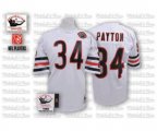 Mitchell and Ness Chicago Bears #34 Walter Payton White Big Number with Bear Patch Authentic Throwback Football Jersey