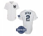New York Yankees #2 Derek Jeter Replica White Special Edition W 3000 Hits Patch Baseball Jersey