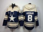 Dallas Cowboys #8 Troy Aikman cream-blue[pullover hooded sweatshirt]