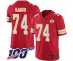 Kansas City Chiefs #74 Martinas Rankin Red Team Color Vapor Untouchable Limited Player 100th Season Football Jersey