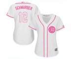 Women's Chicago Cubs #12 Kyle Schwarber Authentic White Fashion Baseball Jersey