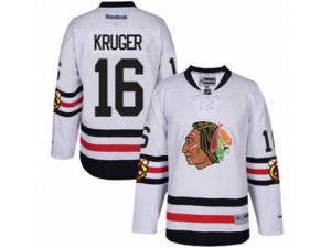 Chicago Blackhawks #16 Marcus Kruger Authentic White 2017 Winter Classic NHL Jersey