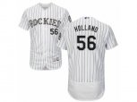 Colorado Rockies #56 Greg Holland White Flexbase Authentic Collection MLB Jersey