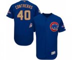 Chicago Cubs #40 Willson Contreras Royal Blue 2017 Gold Champion Flexbase Authentic Collection MLB Jersey