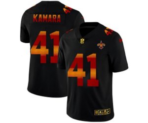 New Orleans Saints #41 Alvin Kamara Black Red Orange Stripe Vapor Limited NFL Jersey