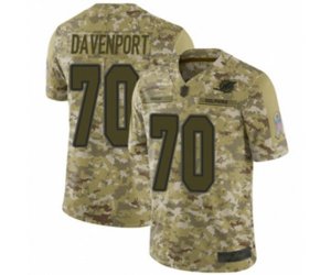 Miami Dolphins #70 Julie\'n Davenport Limited Camo 2018 Salute to Service Football Jersey