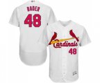 St. Louis Cardinals #48 Harrison Bader White Home Flex Base Authentic Collection Baseball Jersey