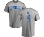 Philadelphia 76ers #8 Zhaire Smith Ash Backer T-Shirt