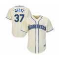 Seattle Mariners #37 Zac Grotz Authentic Cream Alternate Cool Base Baseball Player Jersey