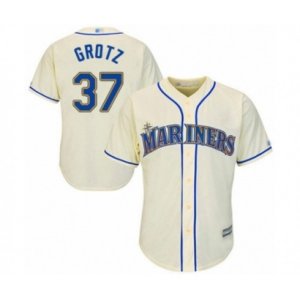 Seattle Mariners #37 Zac Grotz Authentic Cream Alternate Cool Base Baseball Player Jersey