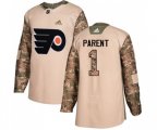 Adidas Philadelphia Flyers #1 Bernie Parent Authentic Camo Veterans Day Practice NHL Jersey