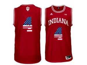 2016 US Flag Fashion Men\'s Indiana Hoosiers Victor Oladipo #4 Big 10 Patch College Basketball Authentic Jerseys - Red