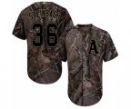 Oakland Athletics #36 Terry Steinbach Authentic Camo Realtree Collection Flex Base Baseball Jersey