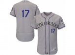 Colorado Rockies #17 Todd Helton Grey Flexbase Authentic Collection MLB Jersey