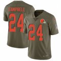 Cleveland Browns #24 Ibraheim Campbell Limited Olive 2017 Salute to Service NFL Jersey