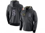 San Francisco 49ers #8 Steve Young Stitched Black Anthracite Salute to Service Player Performance Hoodie
