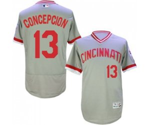 Cincinnati Reds #13 Dave Concepcion Grey Flexbase Authentic Collection Cooperstown Baseball Jersey