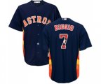 Houston Astros #7 Craig Biggio Authentic Navy Blue Team Logo Fashion Cool Base MLB Jersey