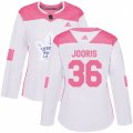 Women Toronto Maple Leafs #36 Josh Jooris Authentic White Pink Fashion NHL Jersey