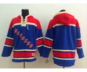 New York Rangers blank blue[pullover hooded sweatshirt]