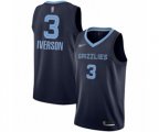 Memphis Grizzlies #3 Allen Iverson Authentic Navy Blue Finished Basketball Jersey - Icon Edition