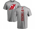 New Jersey Devils #49 Eric Tangradi Ash Backer T-Shirt