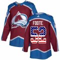 Colorado Avalanche #52 Adam Foote Authentic Burgundy Red USA Flag Fashion NHL Jersey
