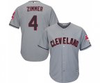 Cleveland Indians #4 Bradley Zimmer Replica Grey Road Cool Base Baseball Jersey