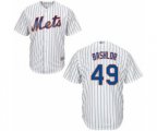 New York Mets Tyler Bashlor Replica White Home Cool Base Baseball Player Jersey