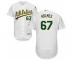 Oakland Athletics Grant Holmes White Home Flex Base Authentic Collection Baseball Player Jersey
