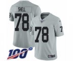 Oakland Raiders #78 Art Shell Limited Silver Inverted Legend 100th Season Football Jersey