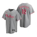 Philadelphia Phillies #12 Kyle Schwarber Gray Cool Base Stitched Jersey