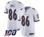 Baltimore Ravens #86 Nick Boyle White Vapor Untouchable Limited Player 100th Season Football Jersey