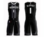 Detroit Pistons #1 Tracy McGrady Authentic Black Basketball Suit Jersey - City Edition