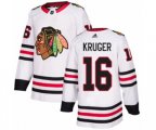 Chicago Blackhawks #16 Marcus Kruger Authentic White Away NHL Jersey