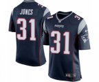 New England Patriots #31 Jonathan Jones Game Navy Blue Team Color Football Jersey