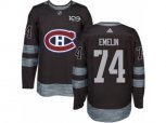 Montreal Canadiens #74 Alexei Emelin Authentic Black 1917-2017 100th Anniversary NHL Jersey