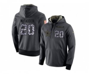 Dallas Cowboys #20 Darren McFadden Stitched Black Anthracite Salute to Service Player Performance Hoodie