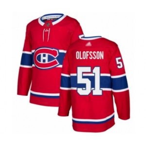 Montreal Canadiens #51 Gustav Olofsson Authentic Red Home Hockey Jersey